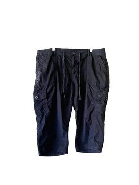 St. John's Bay Cargo Capri Pants Women's 18W Dark Navy Blue Drawstring